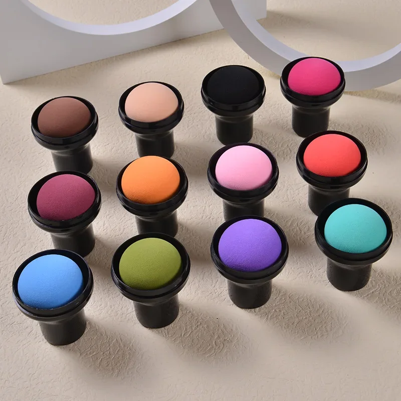 Mushroom Head Puff Round Head Mushroom Puff with Handle Makeup Sponge Foundation Mushroom Head Makeup Tools Wholesale 3