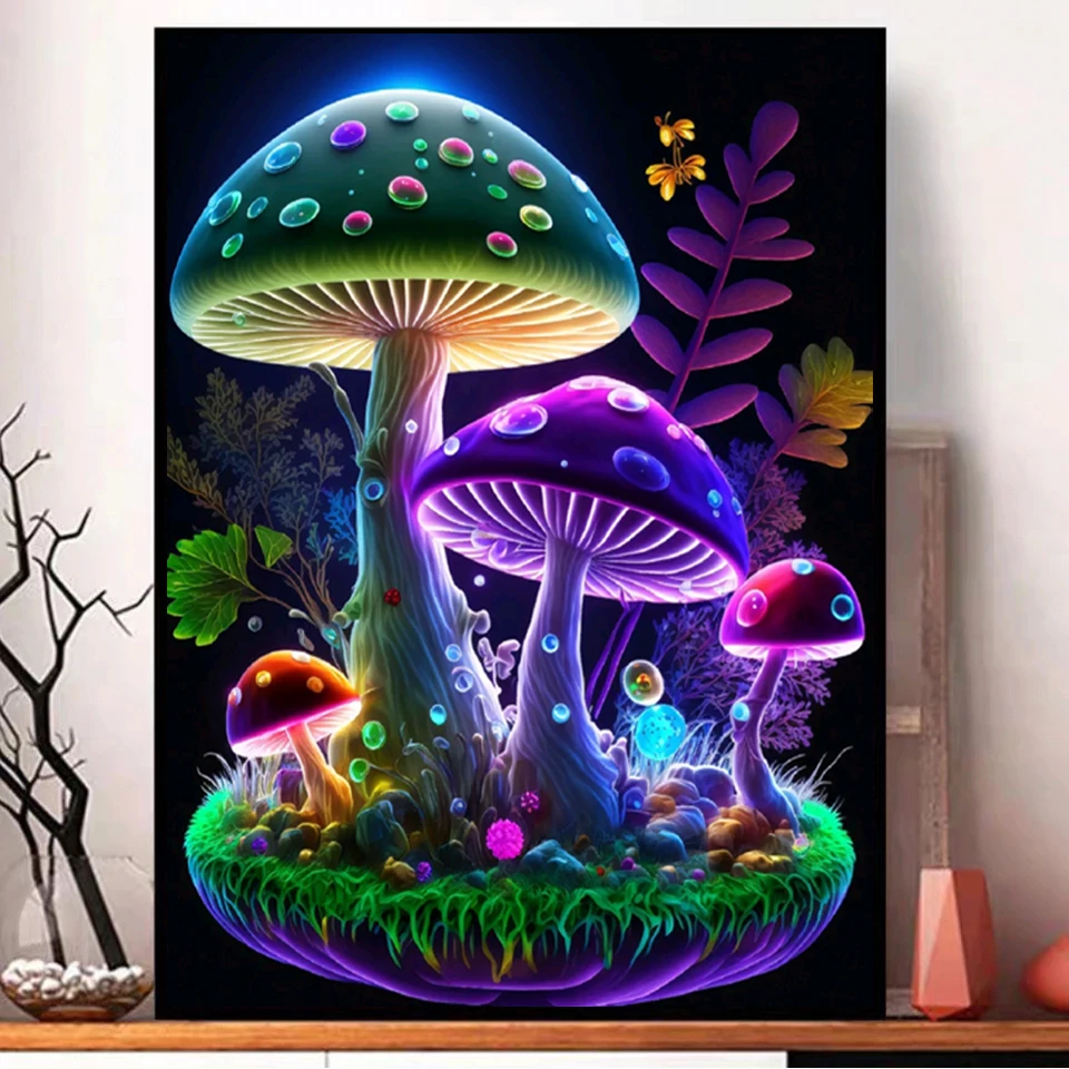 5D DIY Full Diamond Painting Dream Crystal Mushroom Forest Diamond  Embroidery Cross stitch Living Room Bedroom Wall Art - AliExpress