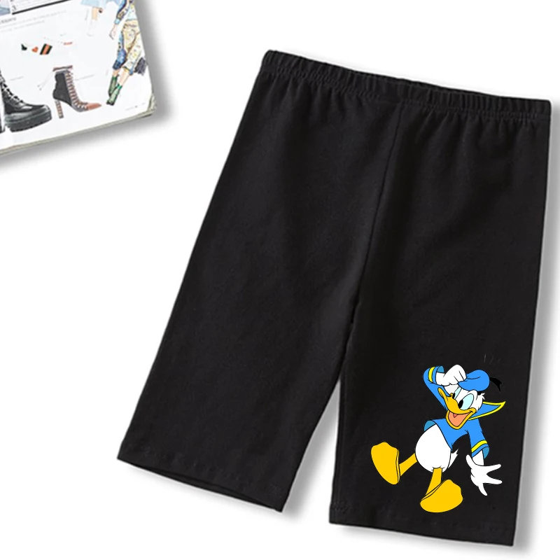 Disney Mickey Mouse Mid Waist Women Sport Shorts Slim Fit High Stretchy Trousers For Summer Female Party Ladies Exercise Short trendy clothes Shorts