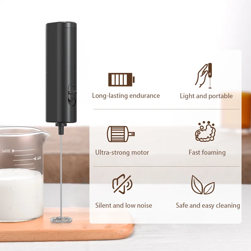 Electric Milk Frother Home Kitchen, Appliances, Handheld Egg Beater Household Supplies, Summer Cordless Coffee Bean Blender