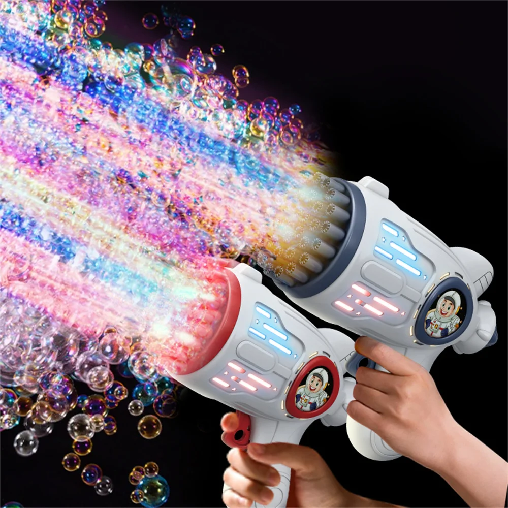 Kids Bubble Shooter Bubble 360° No Leak Automatic Bubble Machine with LED  Light 1 Bubble Solution for Birthday Party Summer Toys Outdoor Activities  for Kids 4-8 Years Old 