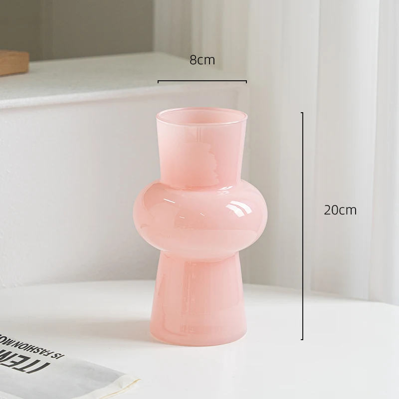 אגרטל פרחים מזכוכית, עיצוב יצירתי, תחושה יוקרתית, לקהל קטן, קישוט שולחן סלון/פינת אוכל, עיצוב טוליפ לבית