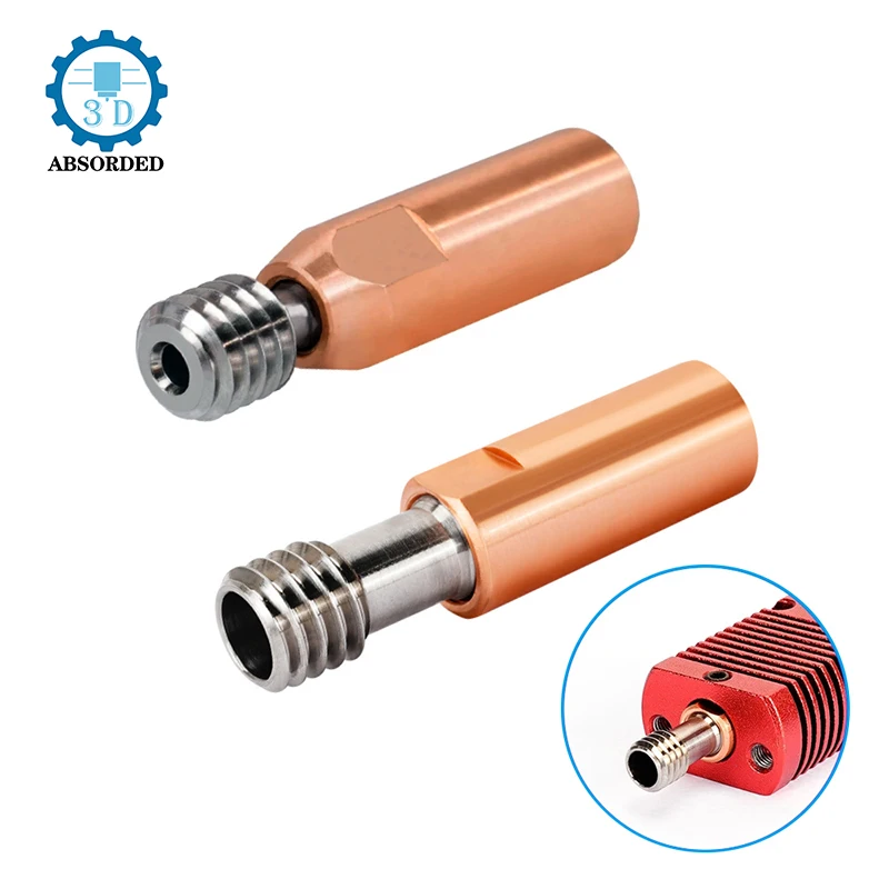 

2Pcs Bimetal CR10 Titanium Alloy Heat Break Throat 1.75mm Copper Plating Tube 4.1mm Through For Ender 3 CR-10 Hotend