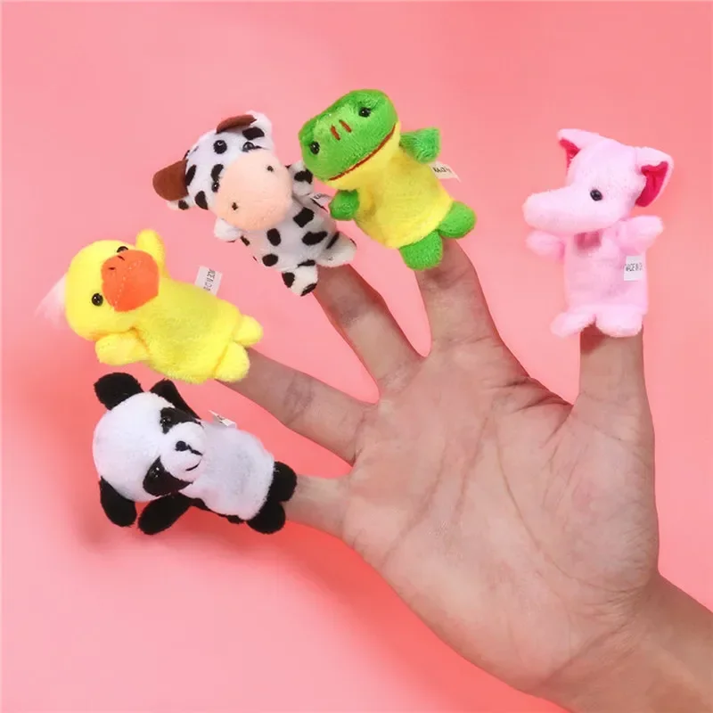 Biological Animal Finger Puppet Plush Toys Child Baby Favor Dolls Tell Story Props Cute Cartoon Animal Doll Kids Toys 10pcs plush toys