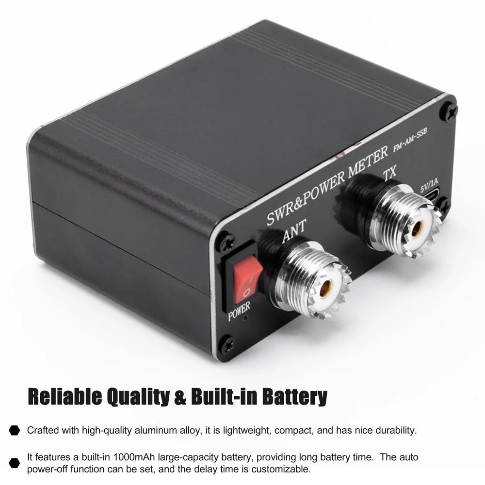 120W SWR Digital Power Standing Wave Meter 1.8-54MHz Shortwave Meter FM AM SSB Modes Power Support SWR/Power Adjustable power meter