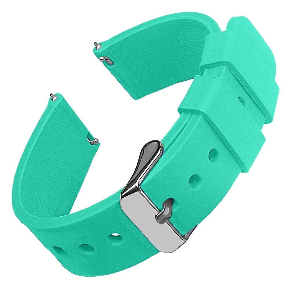 Durable Quick Release Silicone Sports Watchband with Polished Buckle
