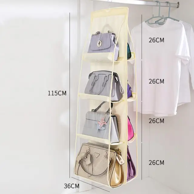 8 Rács Lógása Nem Szőtt Porálló Táska Kézitáska Tároló Szervező Tasak - Image 6
