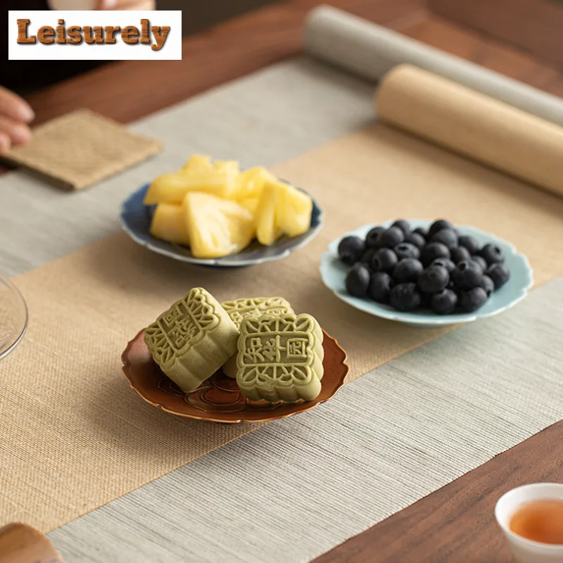 Lotus Flower Fruit Dishes Ancient Pastry Plate Cake Display Stand Food Dinner Plates Household Serving Tray Accessories Craft