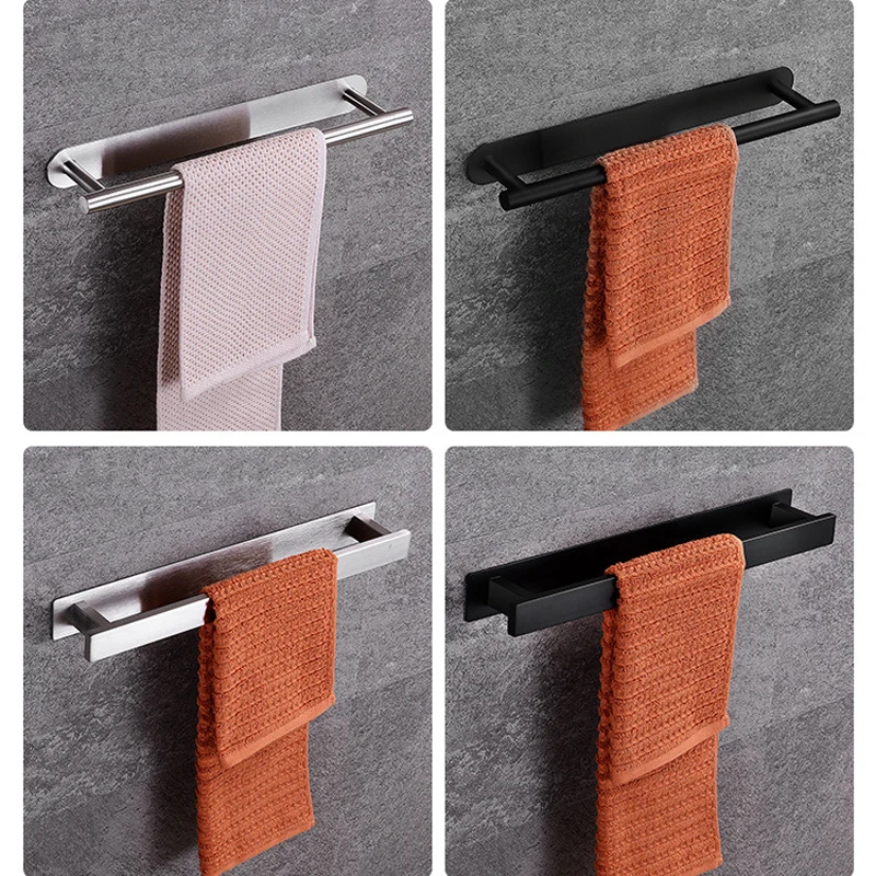 Bathroom hardware set accessories shelf robe hook hanger towel rail bar rack tissue self adhesive towel holder
