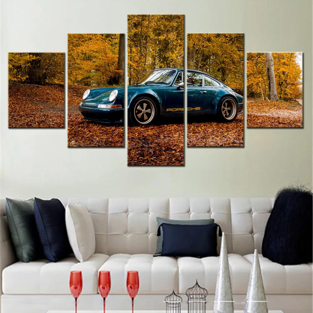 

5 Piece Canvas Wall Arts Poster Painting Cars 911 BEL001 Wallpaper Home Decor Modular Picture Print For Living Room Mural Artwok