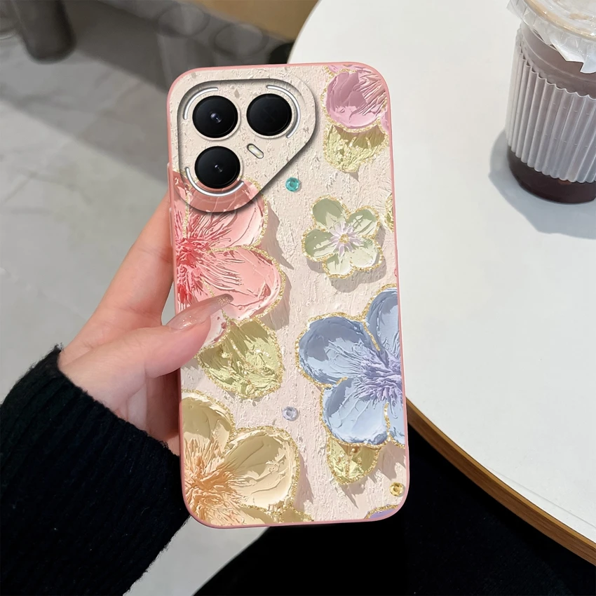 Beautiful Small Floral Pattern Silicone Anti-Fall Phone Case