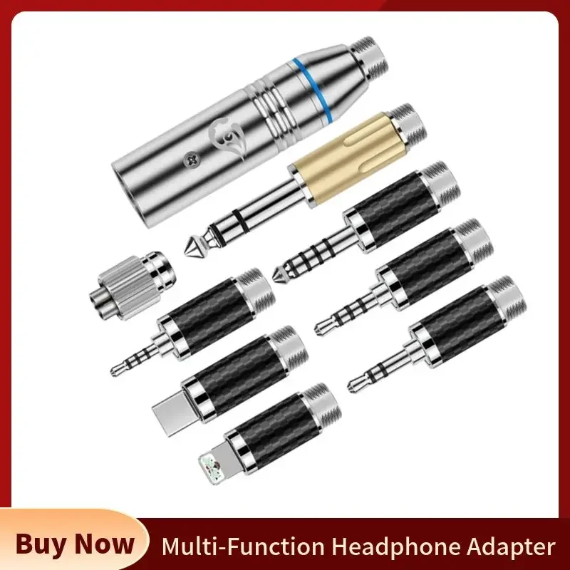 

Headphone Adapter USB C XLR 2.5 3.5 4.4 6.35mm Jack Plug 8 In 1 Multi-Function For HiFi Cable Copper Self-Locking Connector