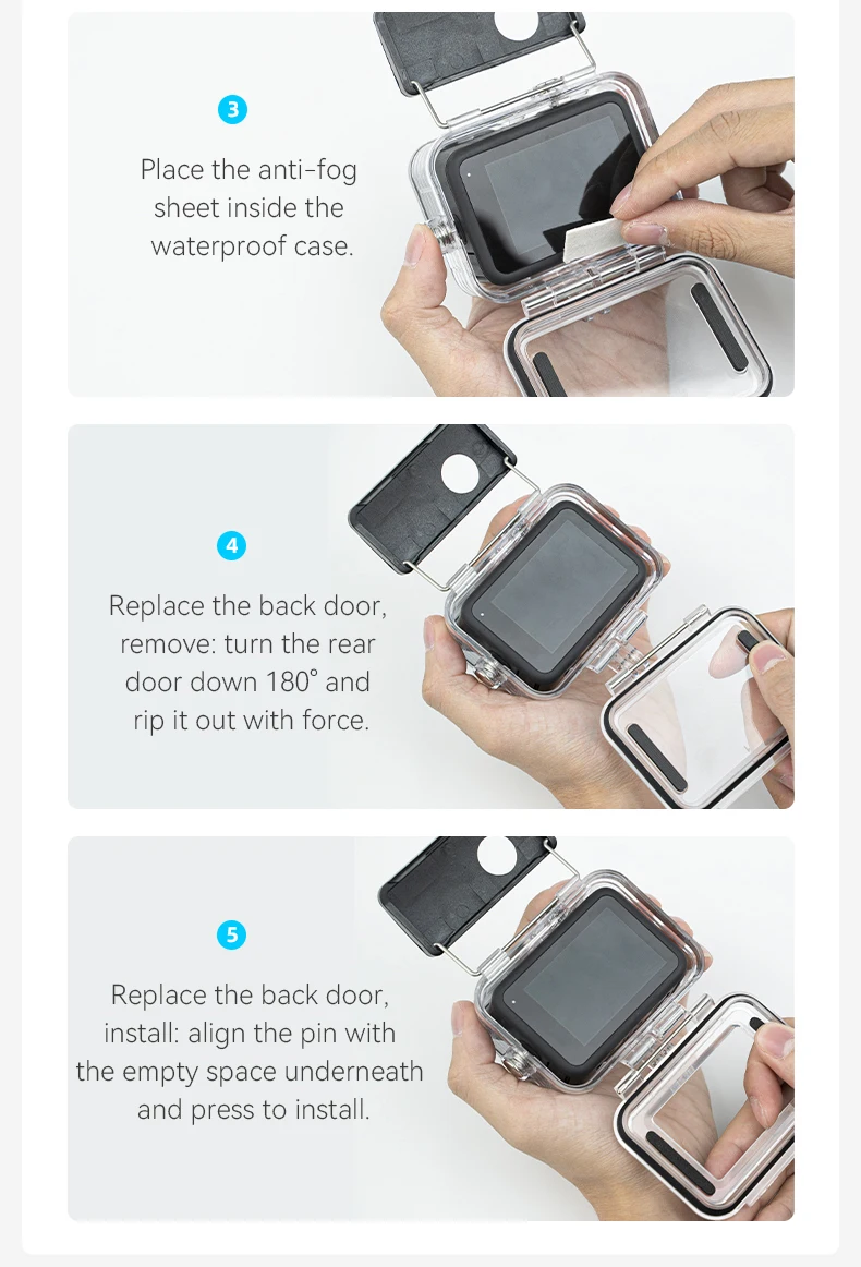 Waterproof Case Full Scene Anti-fog Underwater Tempered Glass Lens Diving Housin