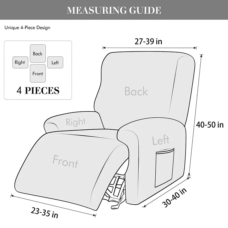 Polar Fleece Recliner Cover Split  All-inclusive  Chair Cover Relax Lounger Single Couch Sofa Slipcovers Armchair Covers 2