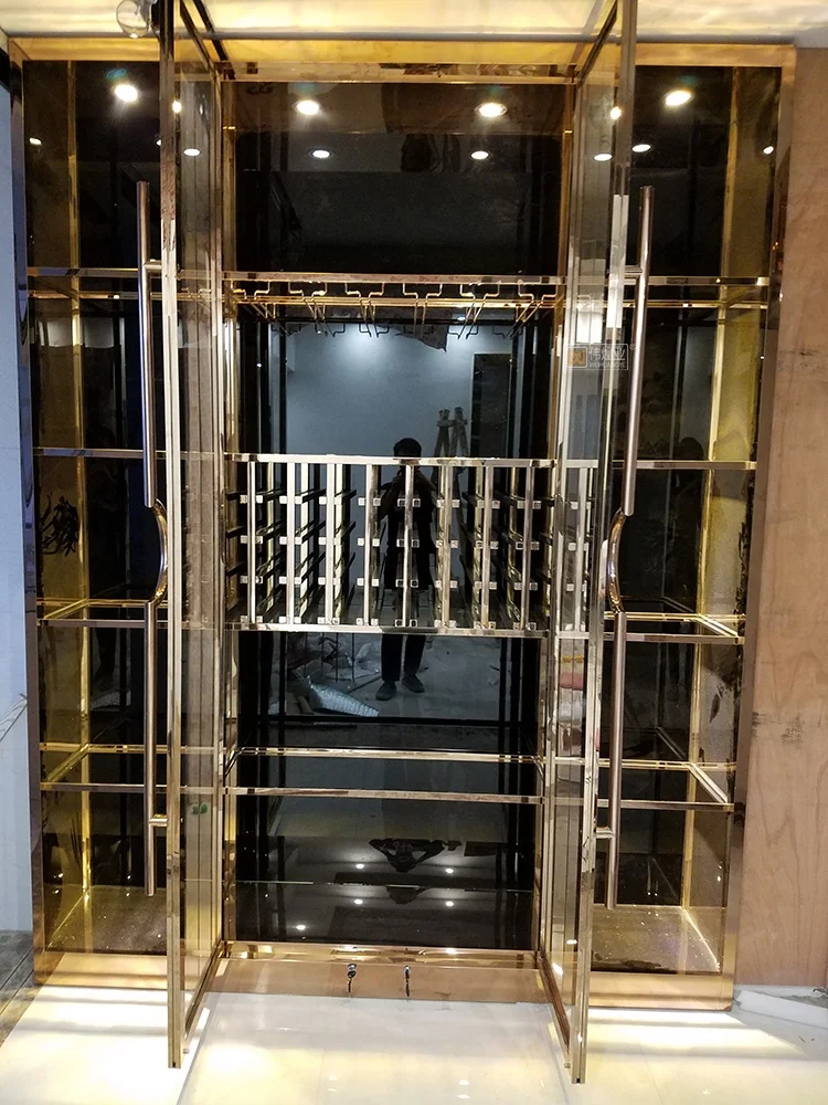 Luxury Stainless Steel Wine Cabinet with Modern Design Perfect for Elegant Home Bars