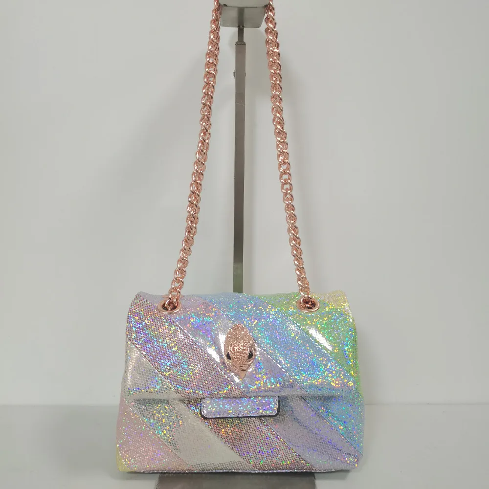 

New Style Owl Head Women Brand Fashion Bag Silver Glitter Ladies Fashion Chain Shoulder Bag Popular Evening Clutch Bag BM162