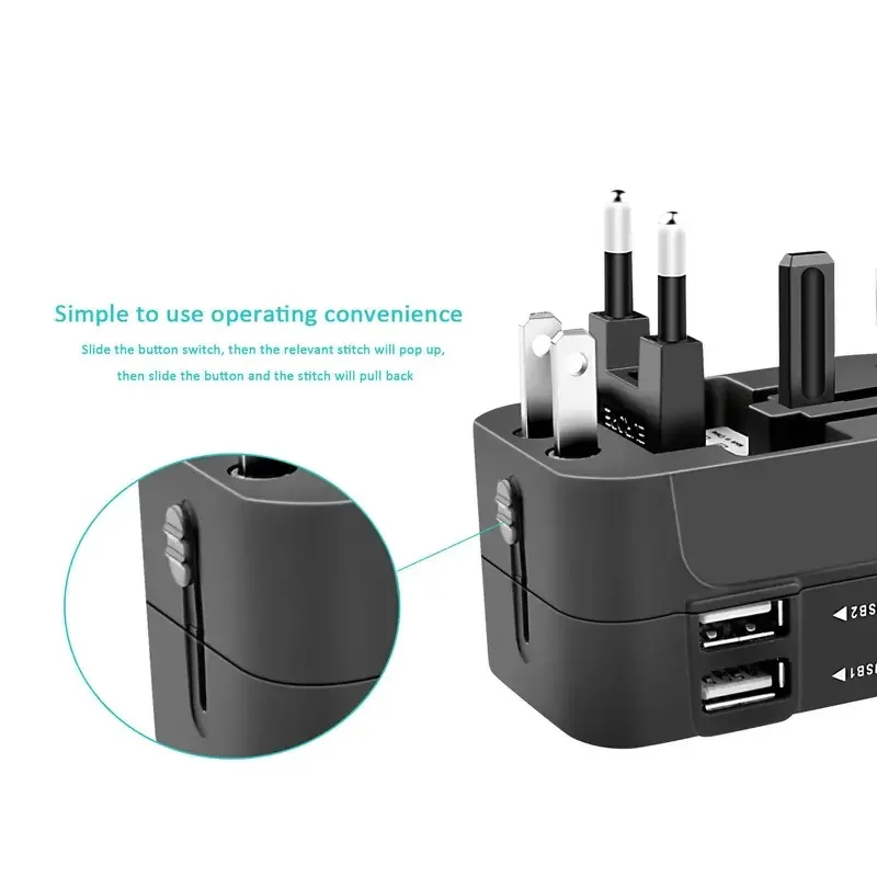 1pc Travel Adapter with 2 USB Charging Ports, Dual USB thumbnail 6