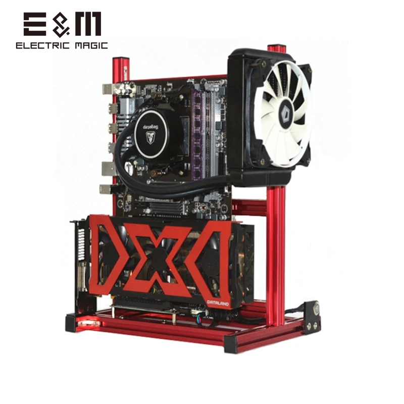 Mini ATX MATX DIY Case Portable Vertical PC Test Bench Open Graphics Card Chassic for 120/240/360w Water Cooling Fan - AliExpress