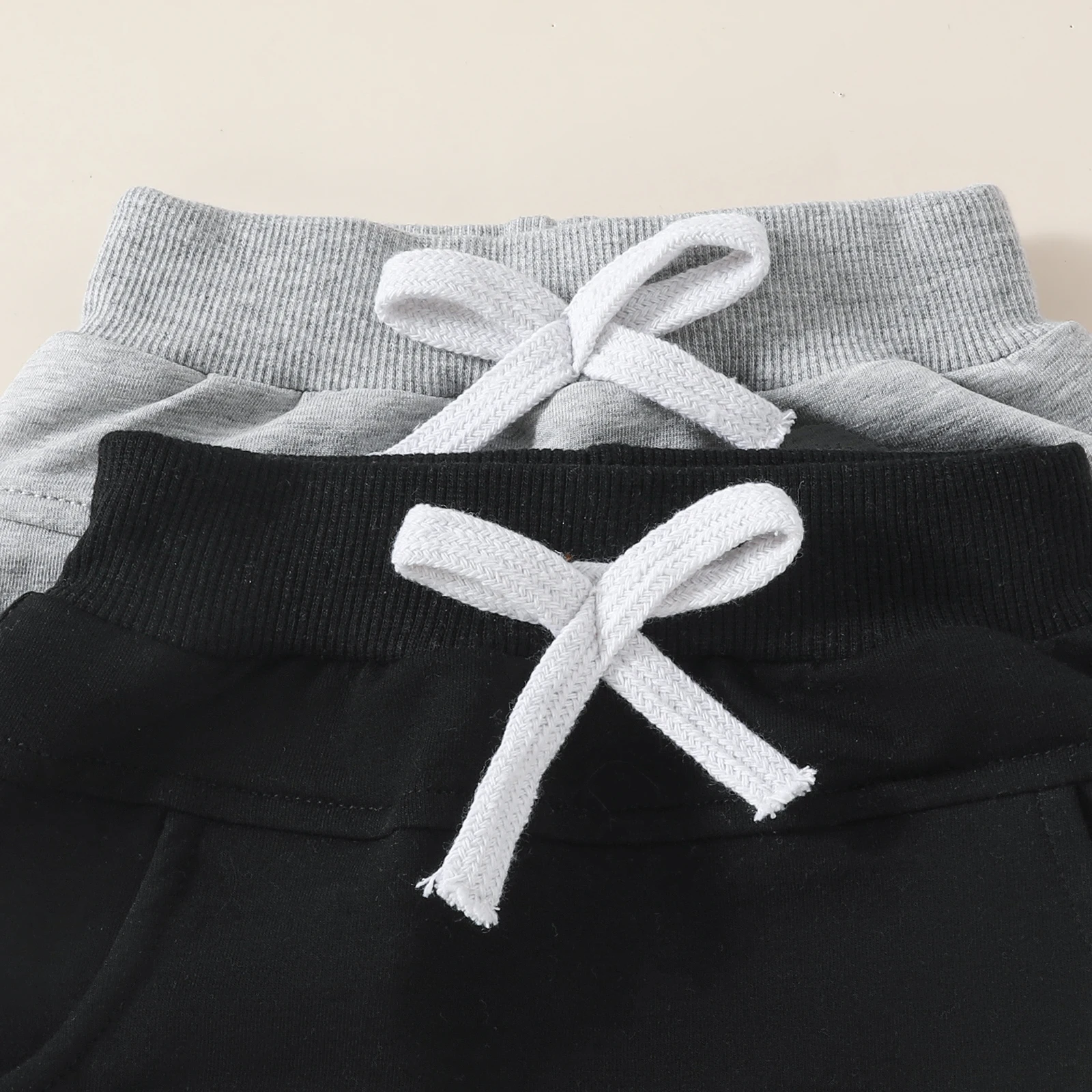 Kids Toddler Boy 2 Pack Shorts Set Casual Solid Loose Drawstring Shorts with Pockets Boys Sweatpants Athletic Sport Pants