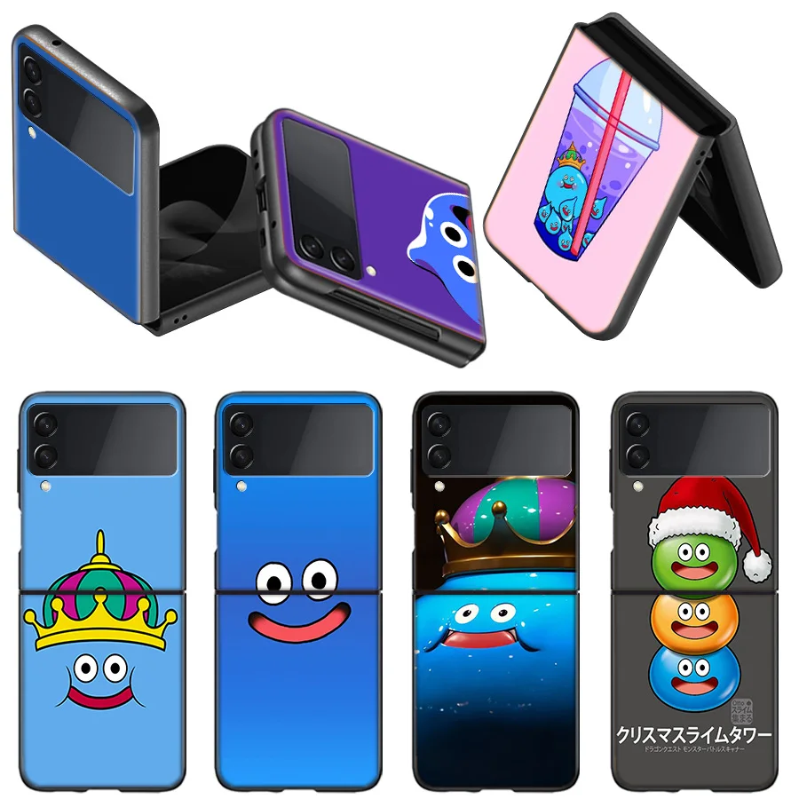 Custodia Dragon Quest Slime Series Per Samsung Z Flip 5 Flip 4 3 5G Black Hard Cell Phone Galaxy Cover Z Flip 5 4 3 Funda Luxur