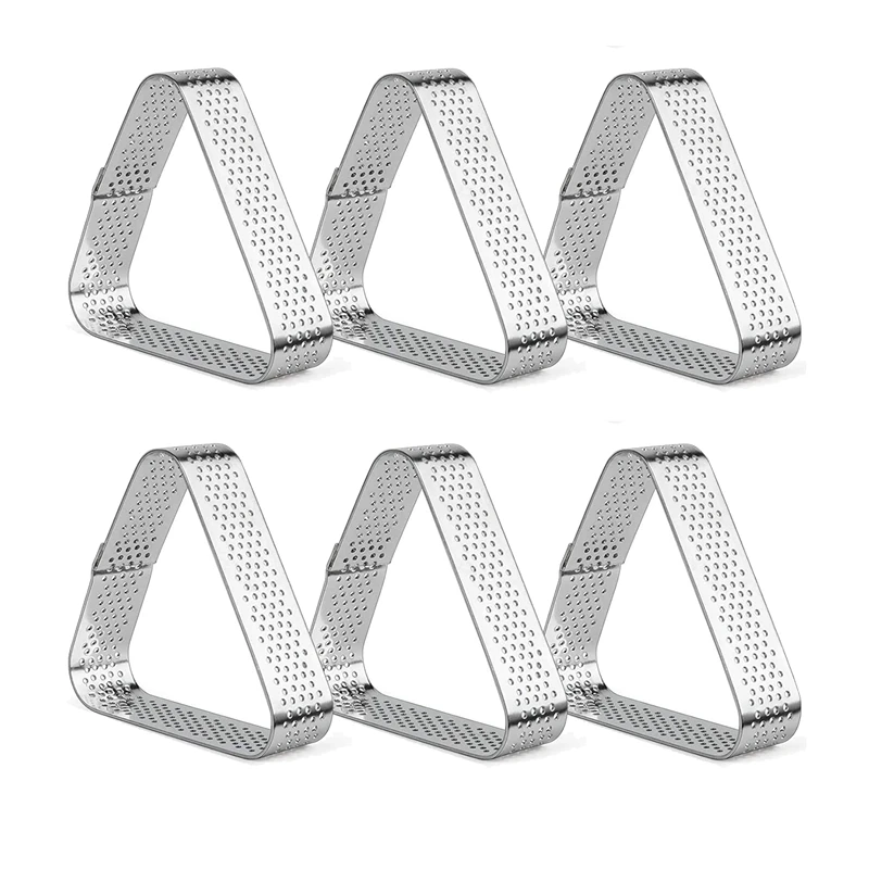 

6 Упаковка, нержавеющая сталь кольца для торта, термостойкие перфорированные кольца для торта и мусса, форма для торта, инструменты для выпечки