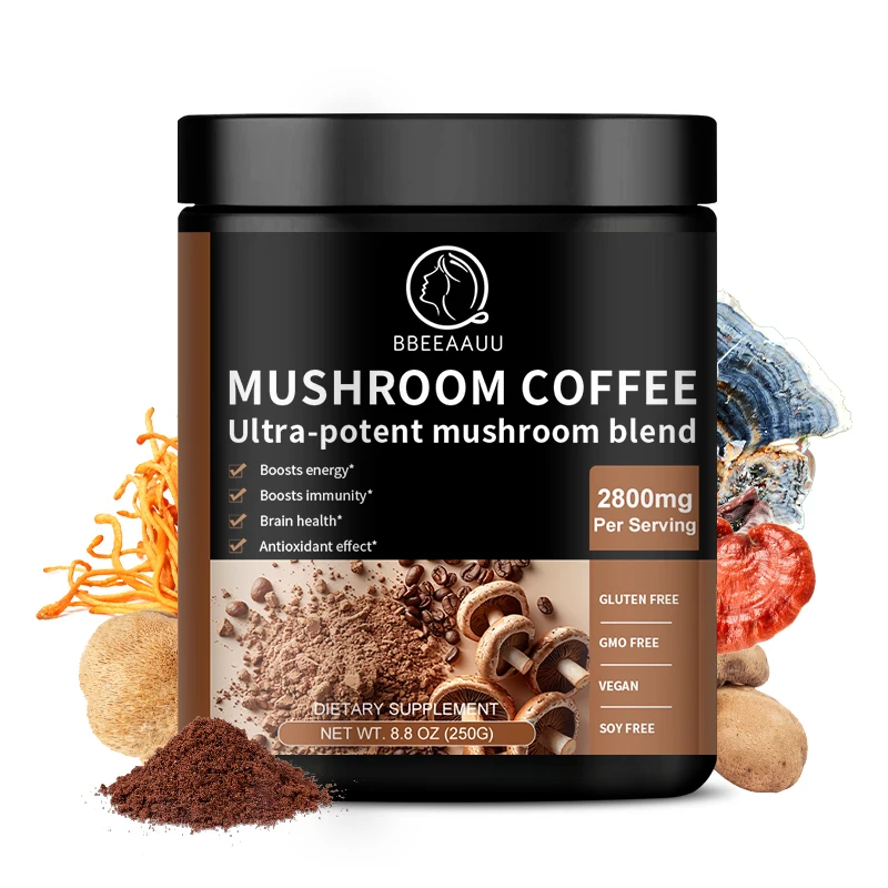Mushroom Coffee Ganoderma Lucidum Cordyceps Sinensis Energy Mental Clarity And Concentration Support-Brain Booster
