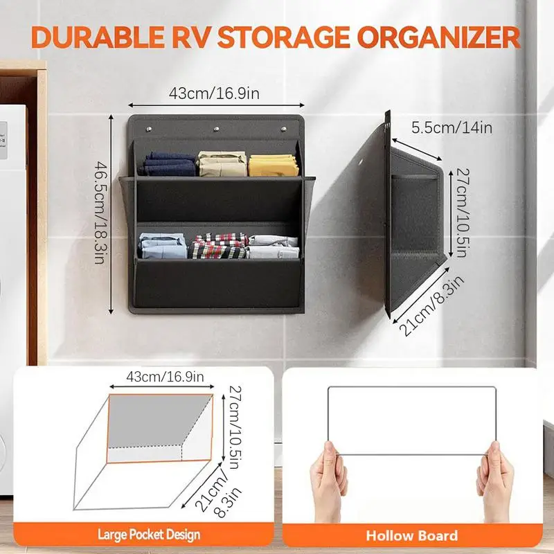 RV Shoe Storage with Adhesive Tape Door Shoe Rack and Large Deep Pockets for Campers Saving Space Wardrobe Storage Hat Toiletry