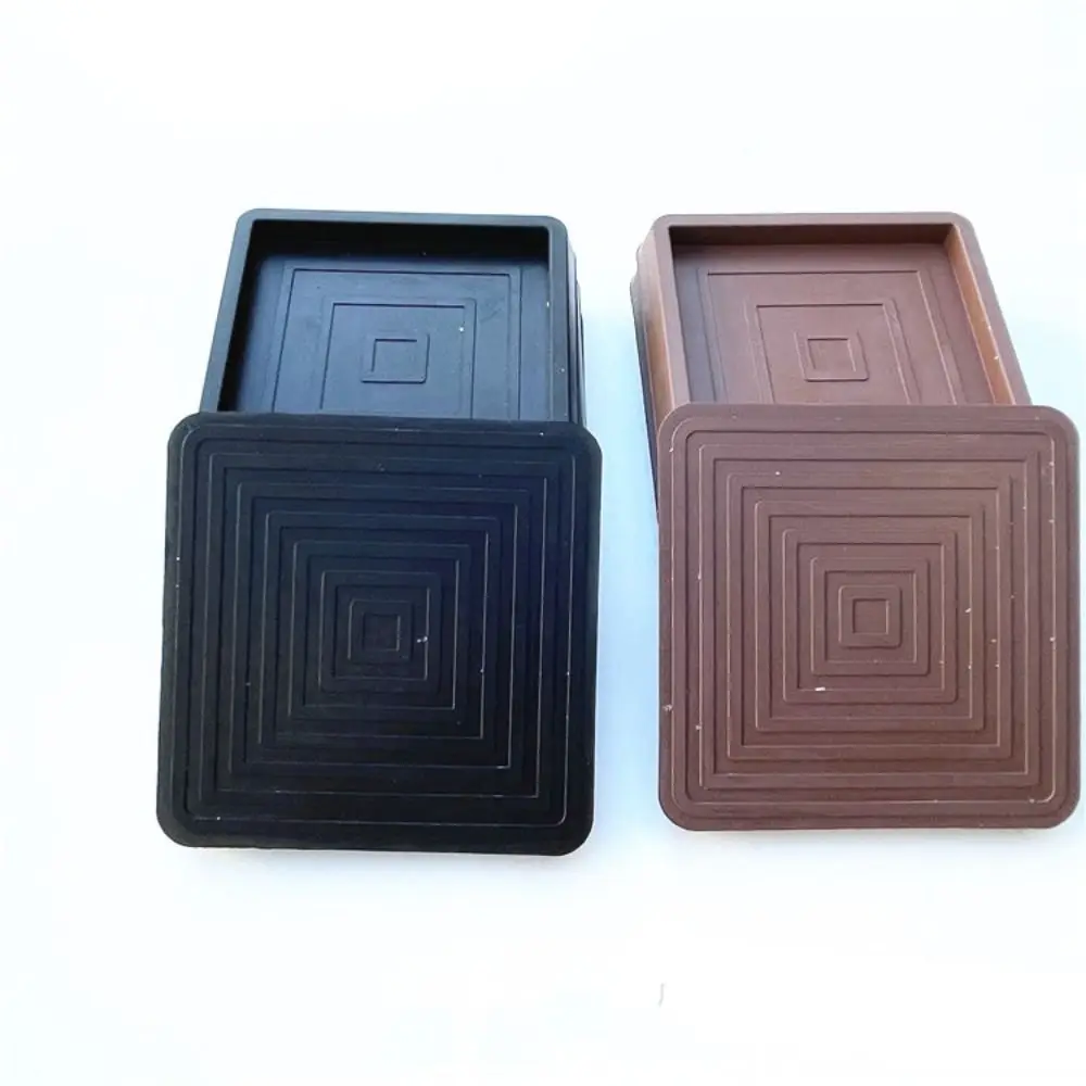 4Pcs Rubber Furniture Coasters Non Slip Square Furniture Pads 2.5/3.5inch Chair Feet Stoppers Couch/Chair/Bed Stoppers