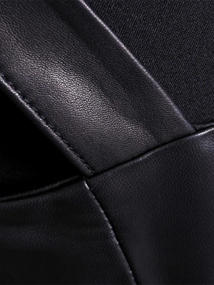 Lautaro Spring Fit and Flare Soft Faux Leather Dress Elegant