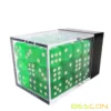Bescon 12mm 6 Sided Dice 36 in Brick Box, 12mm Six Sided Die (36) Block of Dice, Translucent Green with White Pips 3