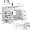 48” Bathroom Vanity with Ceramic Sink Combo, White Bathroom Cabinet with Soft Closing Doors & Drawers,Bathroom Storage Cabinet 2