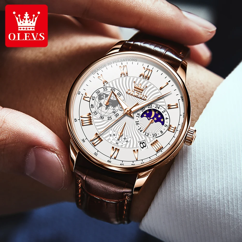 

OLEVS Big Dial Mens Watches Top Luxury Brand Sport Waterproof Watch Men Chronograph Quartz Clock Automatic Date WristWatches