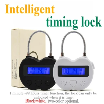 Smart Time Lock LCD Display Time Lock Multifunction Travel Electronic Timer, Waterproof USB Rechargeable Temporary Timer Padlock 1