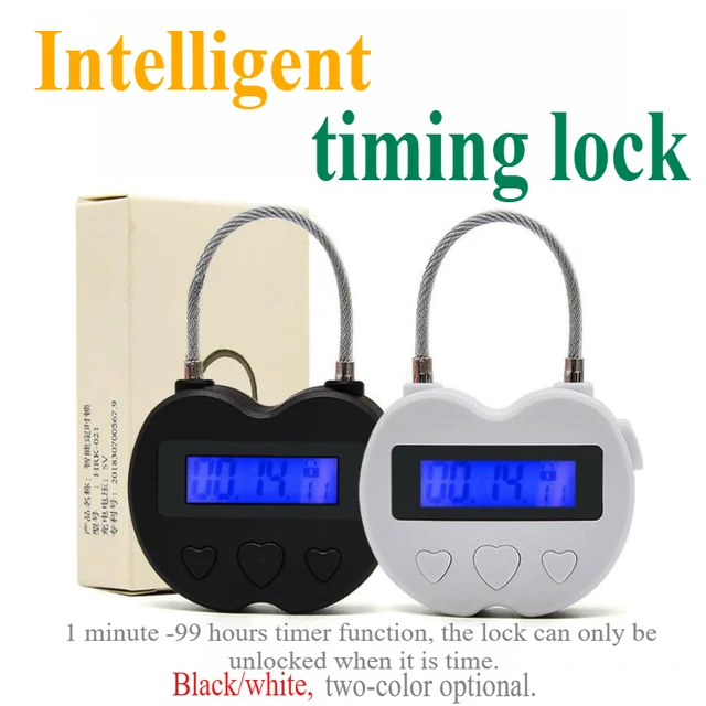 Smart Time Lock LCD Display Time Lock Multifunction Travel Electronic Timer, Waterproof USB Rechargeable Temporary Timer Padlock 1