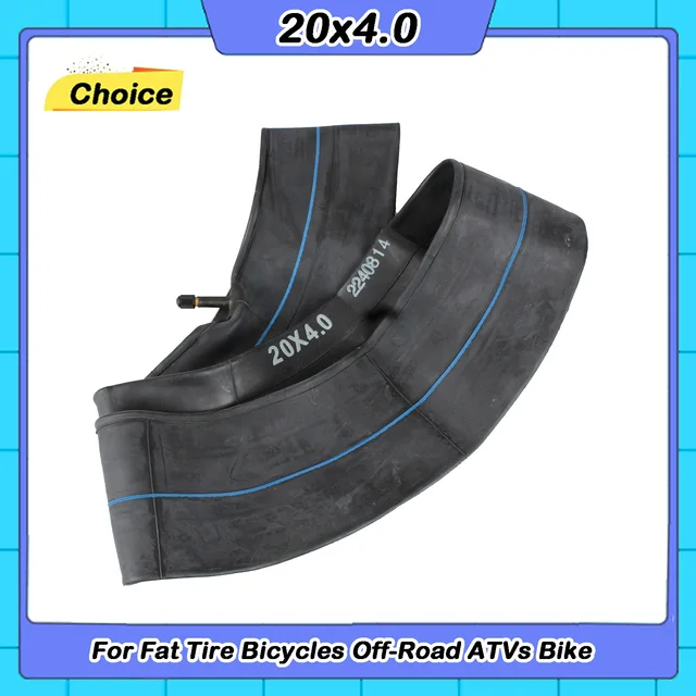 Chambre à air 20x4.0 pour motoneige et VTT, large, en caoutchouc noir, de remplacement, pour vélos à pneus larges, VTT tout-terrain, accessoires de vélo 1