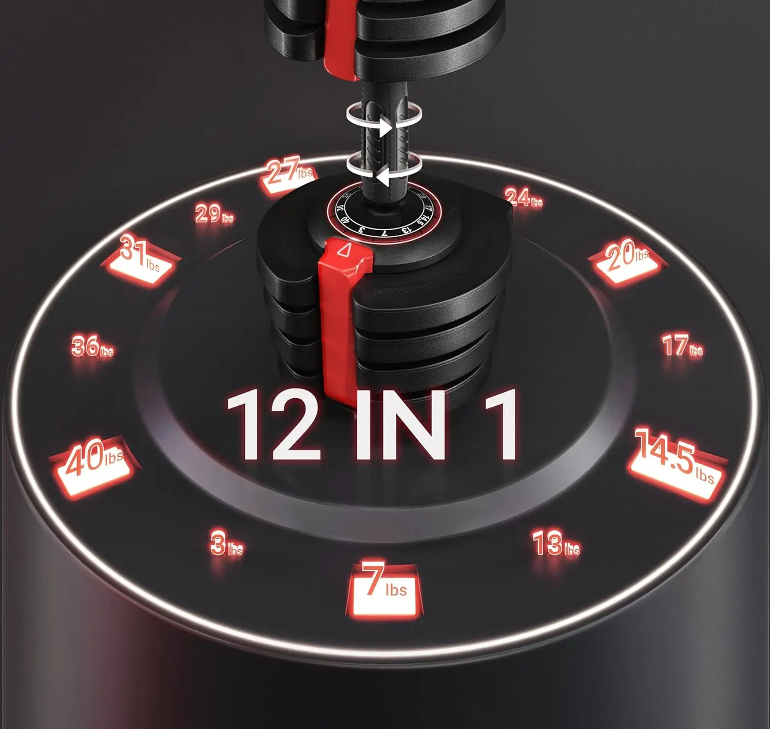 28–90 LB Adjustable Dumbbell Set with Tray 2