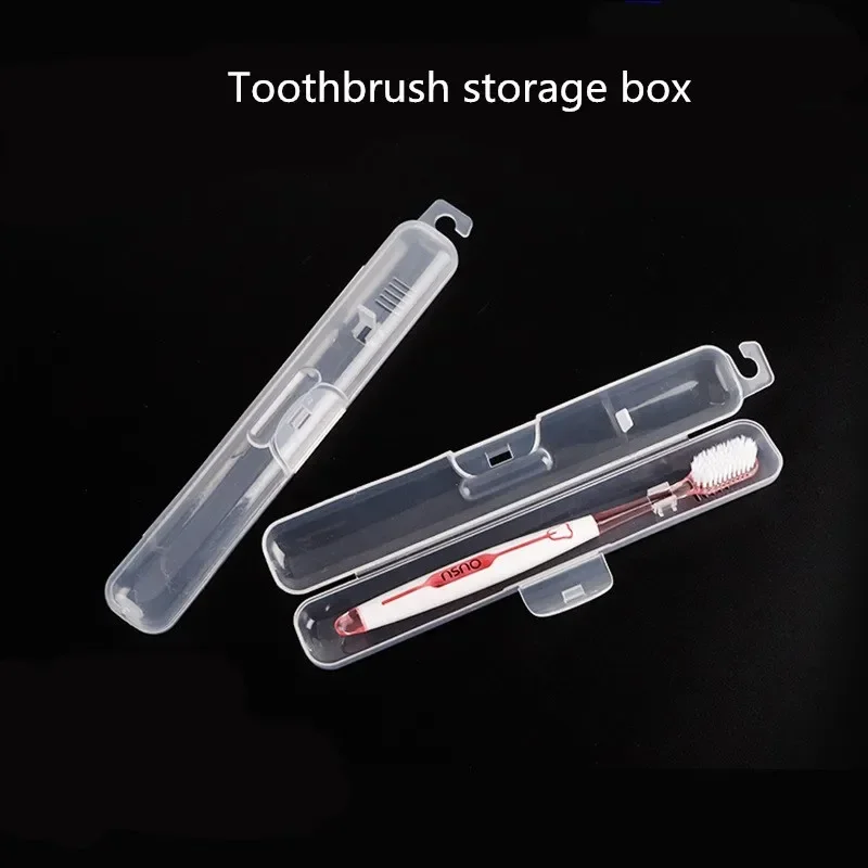 1 Piece Travel Portable Toothbrush Box Hiking Camping Storage Box Waterproof Toothbrush Storage Box Transparent Plastic Case