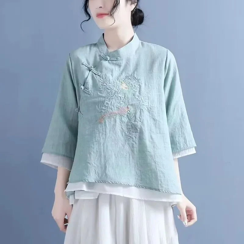 Chinese Traditional Clothes for Women Chinese Shirt Qipao Top Style Women's Tang Suit Cheongsams Vintage Top Ethnic Clothing