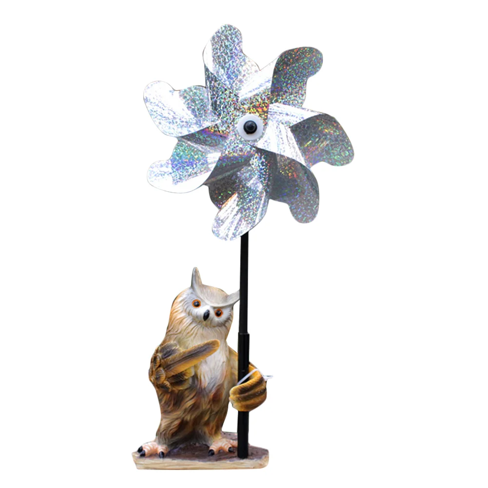 

Owl Windmill Household Gifts for Family Decor Outdoor Large Whirling Pinwheel Indoor Home Resin Garden