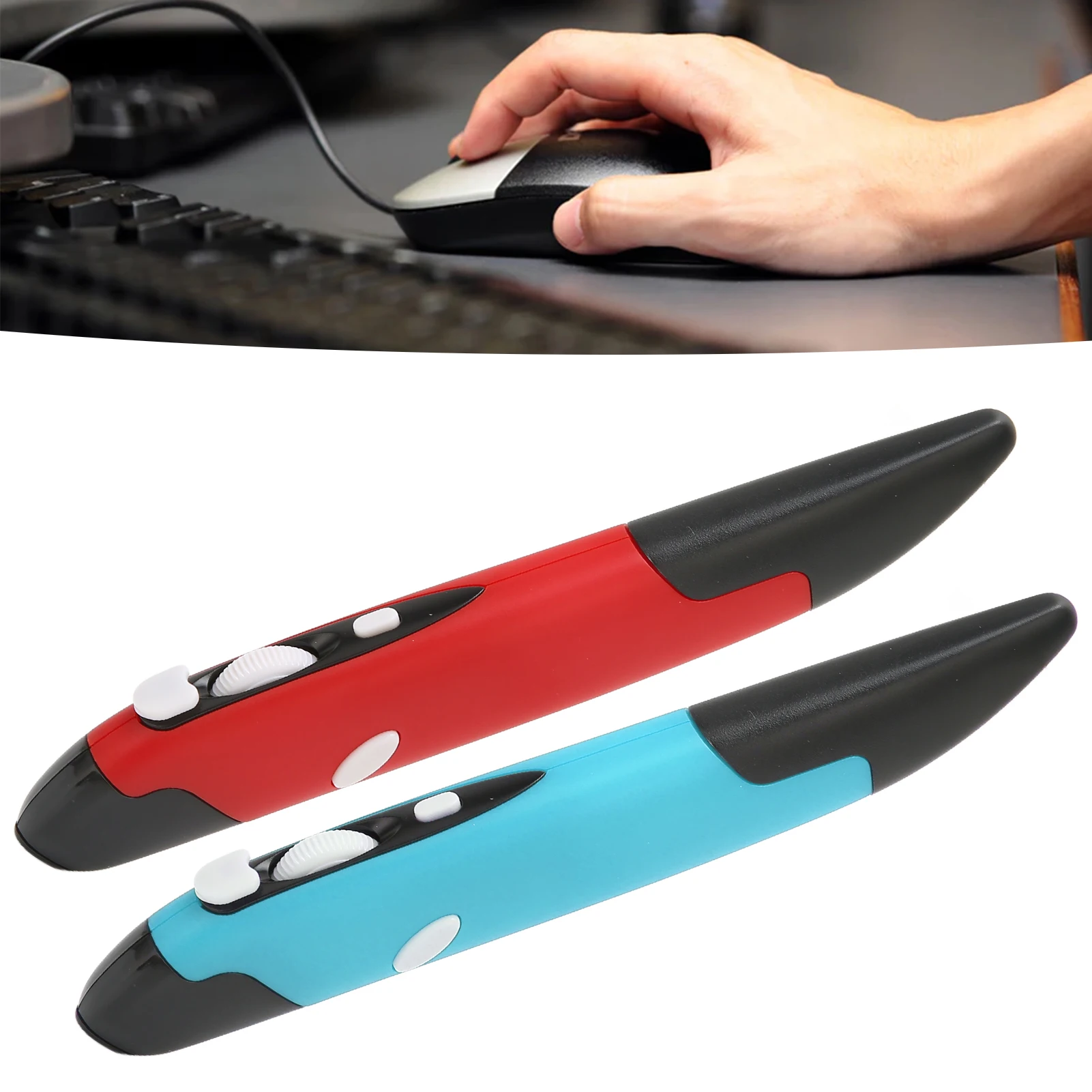 Wireless Optical Pocket Pen Mouse 2.4G Wireless Pen Mouse Small Portable Alarm Function 800 1200 1600 DPI For Home
