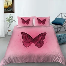 

European Pattern Hot Sale Bed Linen Soft Bedding Set 3d Digital Butterfly Printing 2/3pcs Duvet Cover Set ES/DE/EU/US Size