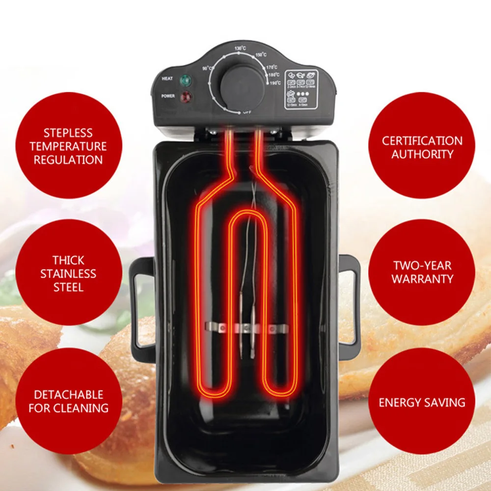 Household Electric Deep Fryer French Fries Machine Commercial Constant Temperature Electric Fryer Mini