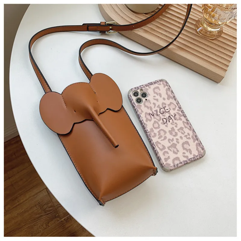 Mini Elephant Cute Wallet Bag Shoulder Messenger Bag Female Girls Fashion  Genuine Leather Soft Small Card Phone Bags Coin Purse