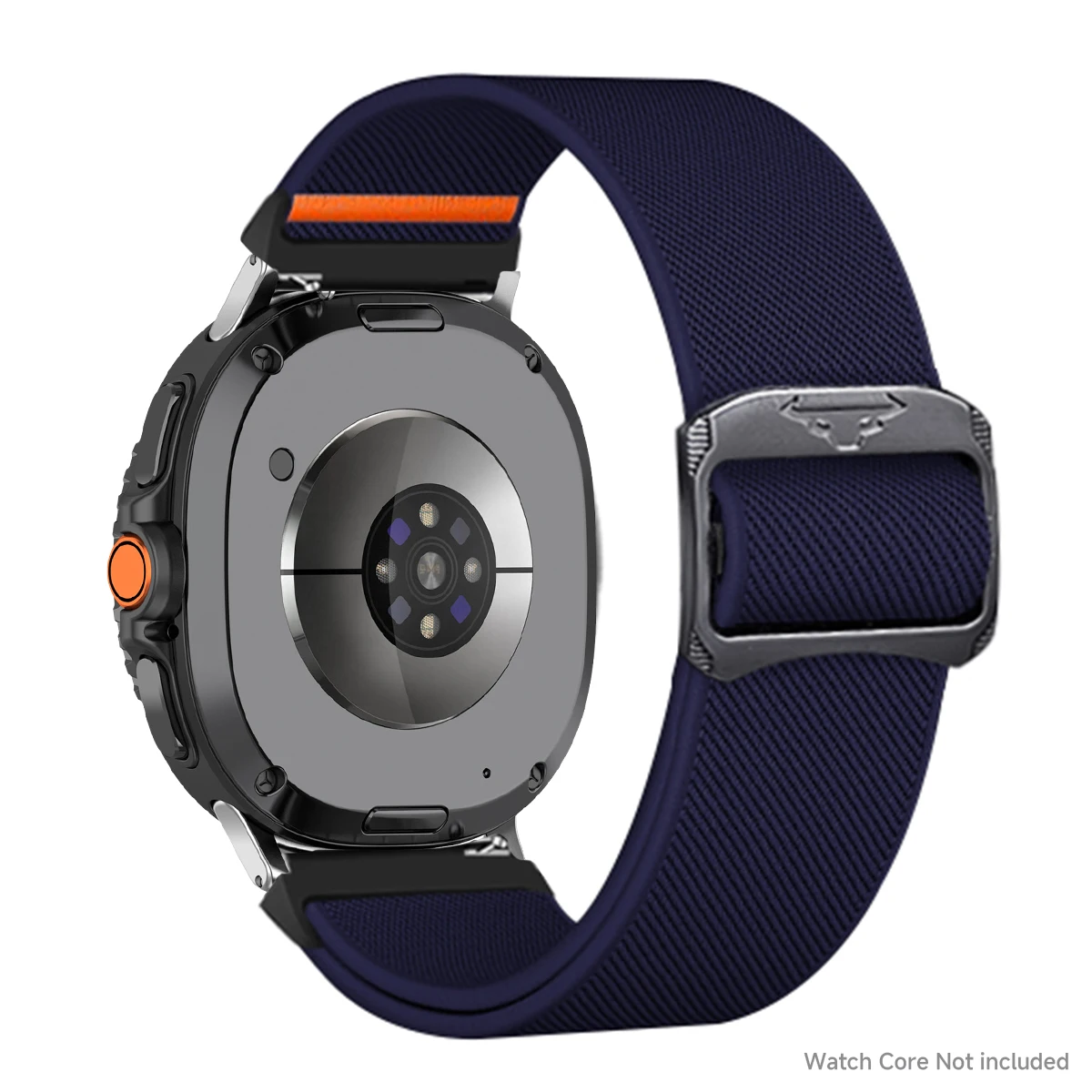 Nylon Elastic Sport Band in Midnight Black - Versatile Adjustable Strap Bracelet