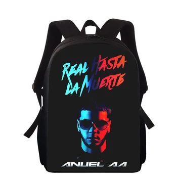Anuel AA 3D Print Kids Backpack Primary School Bags for Boys Girls Back Pack Students School Book Bags 1