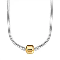 Collier en os de serpent avec perles rondes, chaîne en argent pur S925, accessoires de bricolage, collier à breloques, bijoux pour femmes, cadeaux pour la Saint-Valentin 4