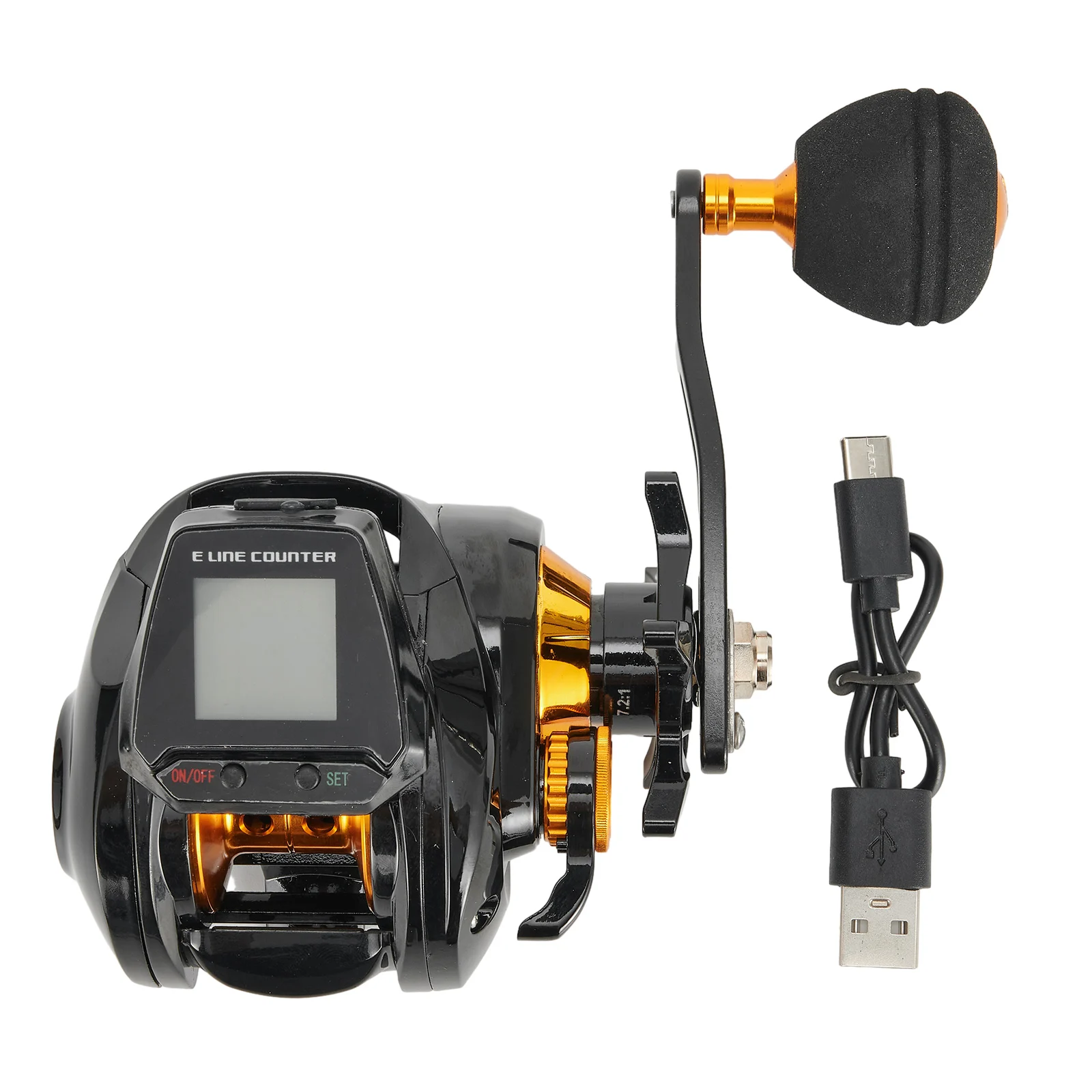 

6.3:1 Digital Fishing Reel Large Display Rechargeable With Accurate Line Counter Fishing Tackle Gear Accessories