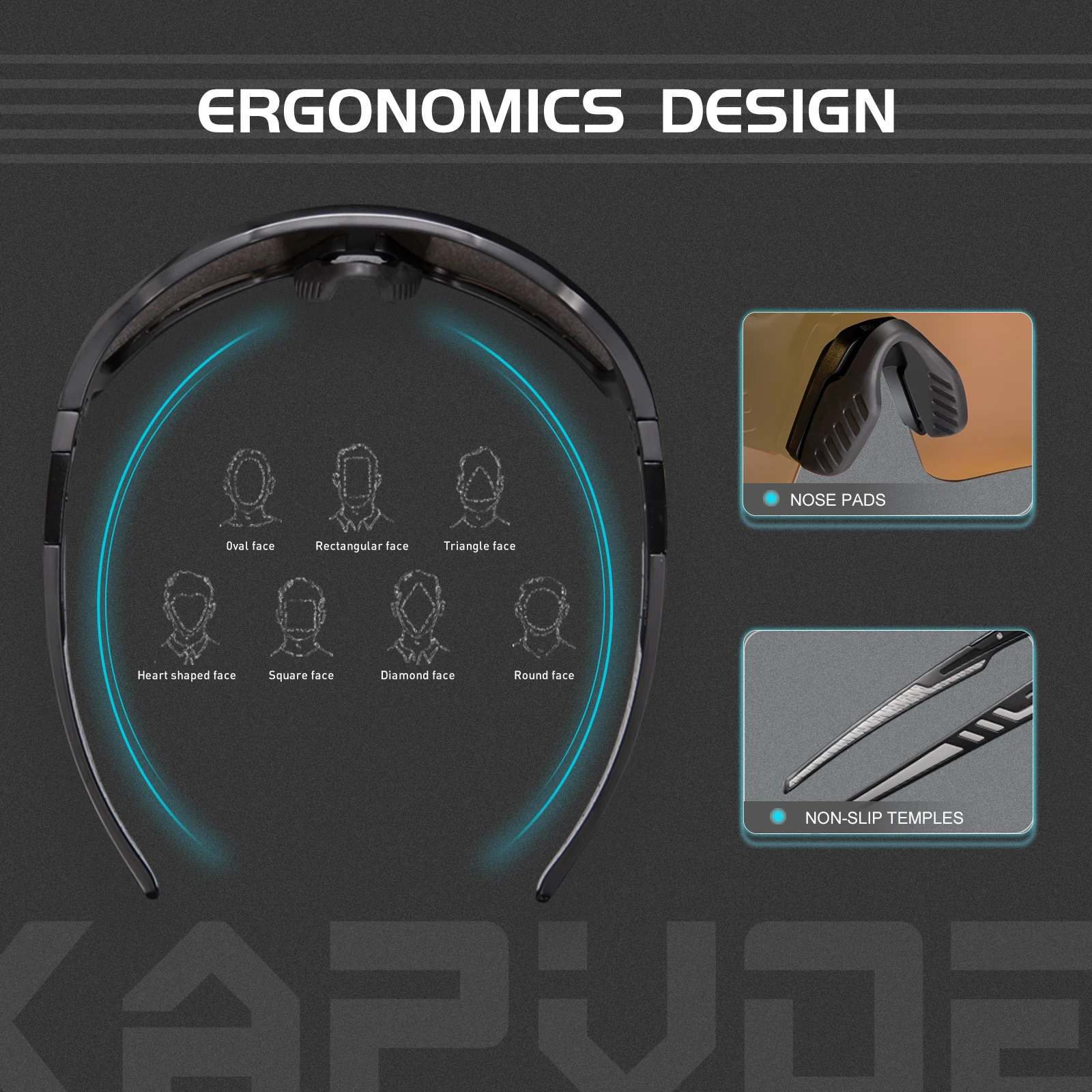 Kapvoe 3lens Cycling Glasses for Men MTB Sunglasses Mountain Bike Bicycle Eyewear Women Sports Goggles Road Speed Skating