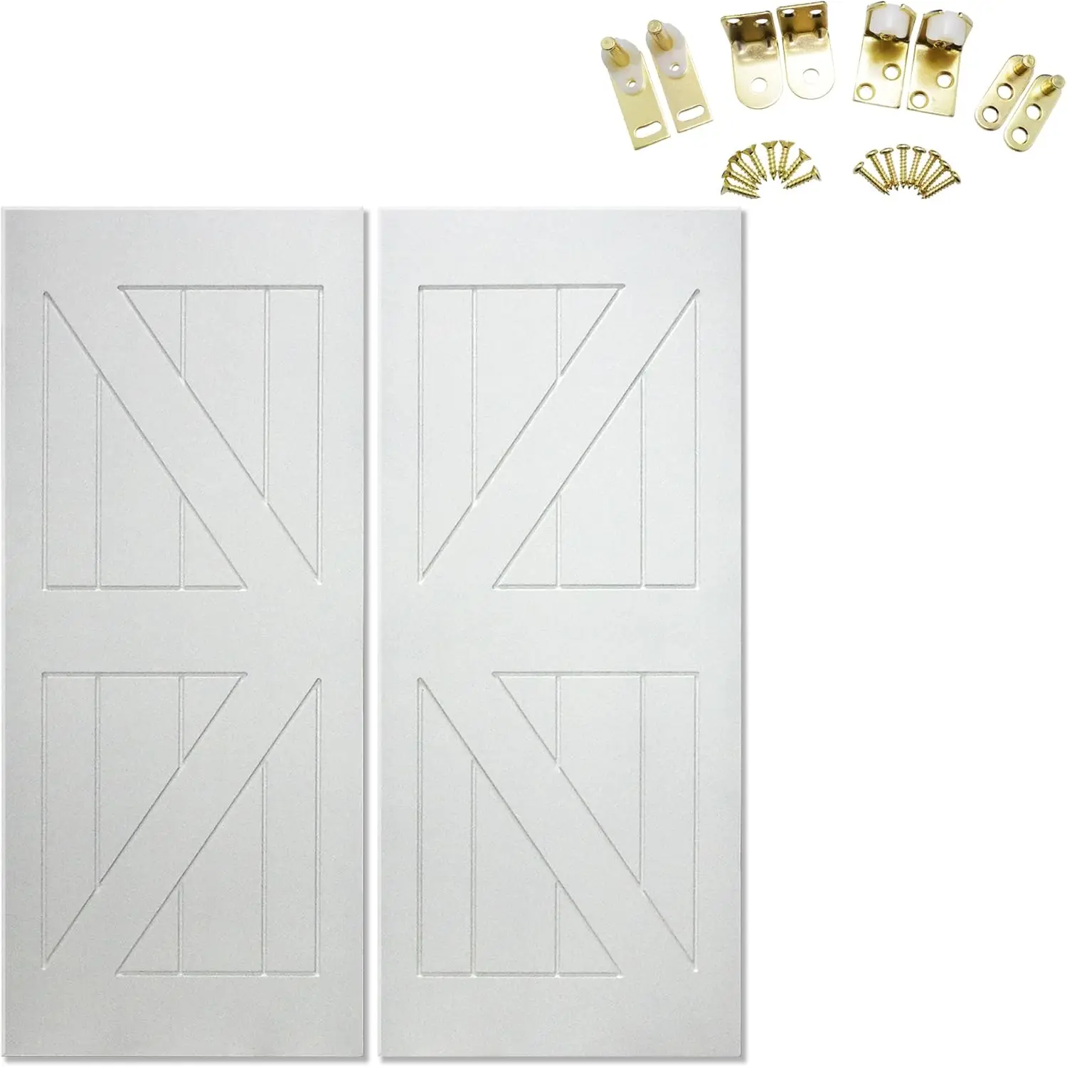 Primed Barn Doors, 3/4" Thick Saloon Door Swing, Solid Door with Strong Joints, Pre-Sanded Inside Wood Door, (32"x42")