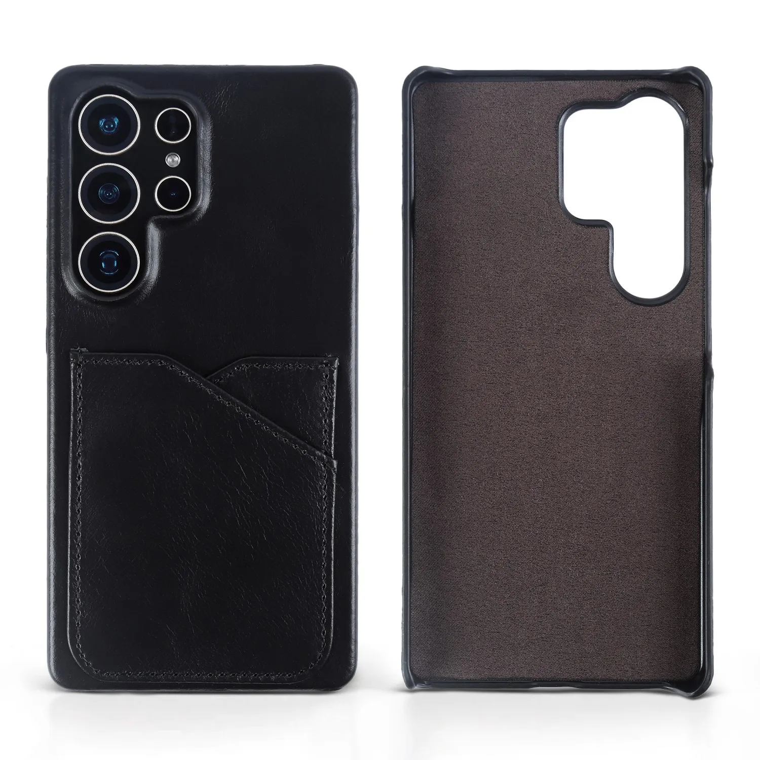 Premium Genuine Leather Card Slot Vintage Phone Back Cover Case